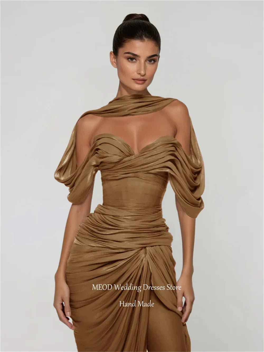 MEOD Formal Evening Dresses Sweetheart Backless High Slit Mermaid Prom Gown Off The Shoulder Long Train Elegant Dress Customized