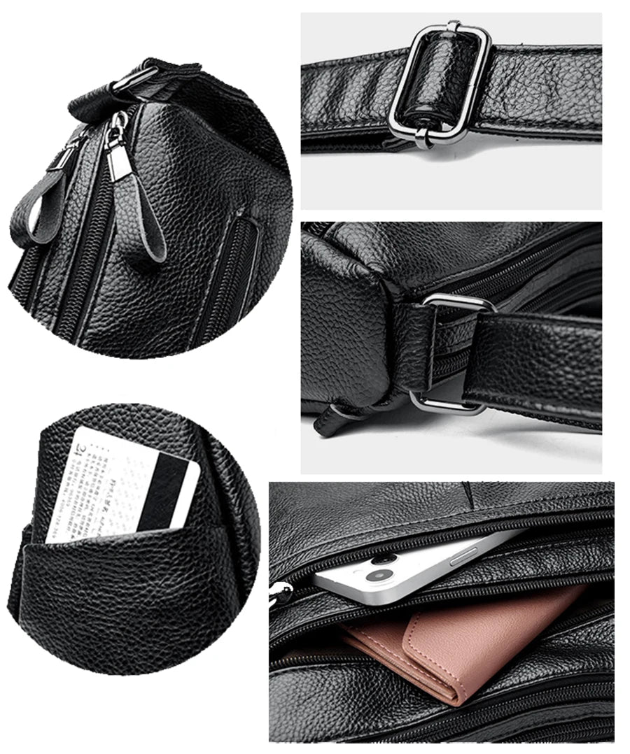 High Quality Genuine Leather Ladies Bags Fashion Purses And Handbags Famous Designer Crossbody Shoulder Bag For Women Sac A Main