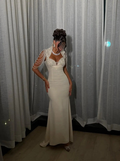 Aunber Exquisite Mermaid Prom Dresses Sequined Pearls Sweetheart Evening Dresses Women's Formal Evening Gowns Customized