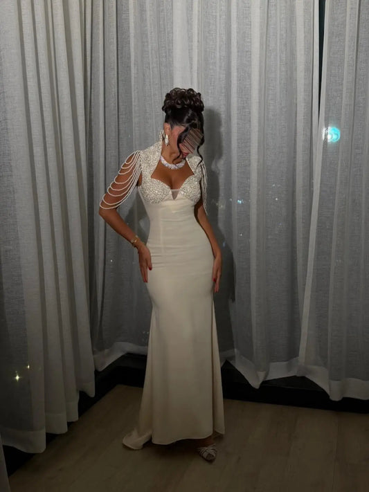 Aunber Exquisite Mermaid Prom Dresses Sequined Pearls Sweetheart Evening Dresses Women's Formal Evening Gowns Customized