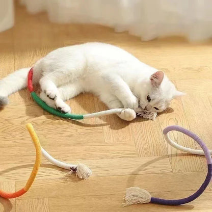 Cotton Cat Chew Toy for Teeth Cleaning Catnip Rope Toys for Indoor Cats Nibbling Exercise Interactive Cat Nip Teething Toys