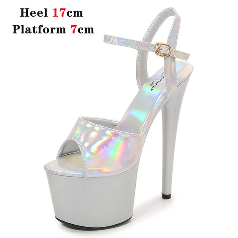 Platform Shoes for Women 2023 Designer Luxury Strip Pole Dance Heels Dance Shoes Red Pink Sandals Women Summer Elegant 20cm High