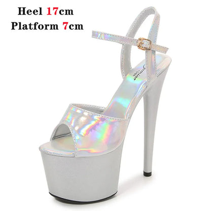 Platform Shoes for Women 2023 Designer Luxury Strip Pole Dance Heels Dance Shoes Red Pink Sandals Women Summer Elegant 20cm High