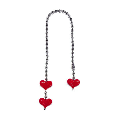 HERLOOK Y2K Bohemian Bag Charm for Women Red Heart Colorful Beads Chakra Energy Healing Pendant Fashion Jewelry Gift Accessory