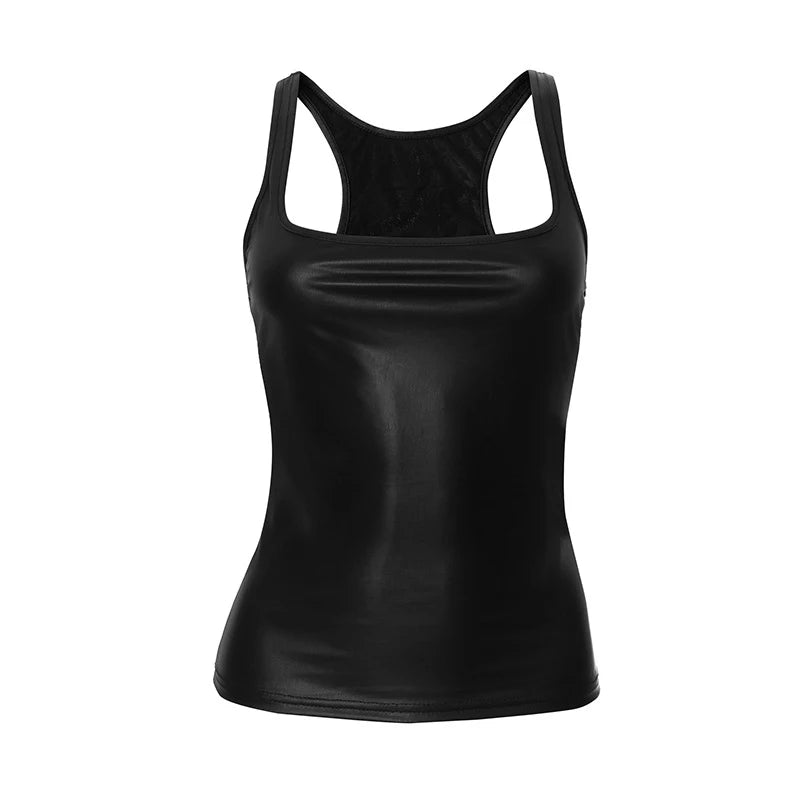 Women's Solid Square Collar Tank Top Sleeveless Y2K Korean Fashion Edgy Summer Ropa De Mujer Camison Verano