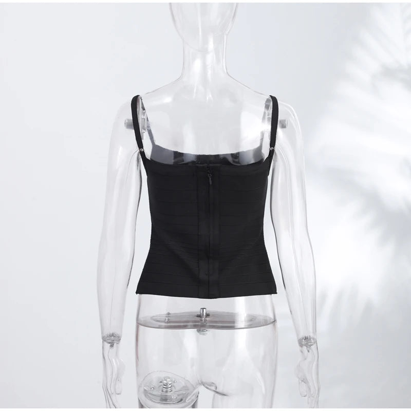 Sexy Women's Knit Ribbed Sling Tops Slim Sleeveless Backless Female Cropped Vest 2026 Spring Summer Lady Beach All-match Corset