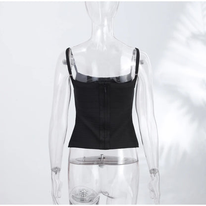 Sexy Women's Knit Ribbed Sling Tops Slim Sleeveless Backless Female Cropped Vest 2026 Spring Summer Lady Beach All-match Corset
