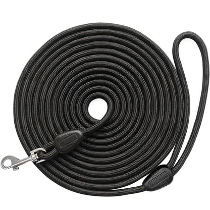 5M/10M/15M Long Rope Training Dog Leash- Heavy Duty Nylon Recall Agility Training Dogs Lead Leash For Medium Large Dog Leash