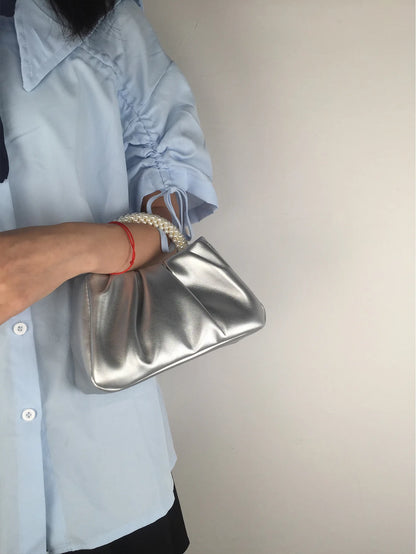 Fashion Pearl Handle Women Dinner Clutch Purse Handbags Luxury Design Ladies Square Shoulder Bags Female Small Messenger Bag