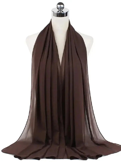New Fashion Women Solid Chiffon Headscarf Ready To Wear Instant Hijab Scarf Muslim Shawl Islamic Hijabs Arab Wrap Head Scarves