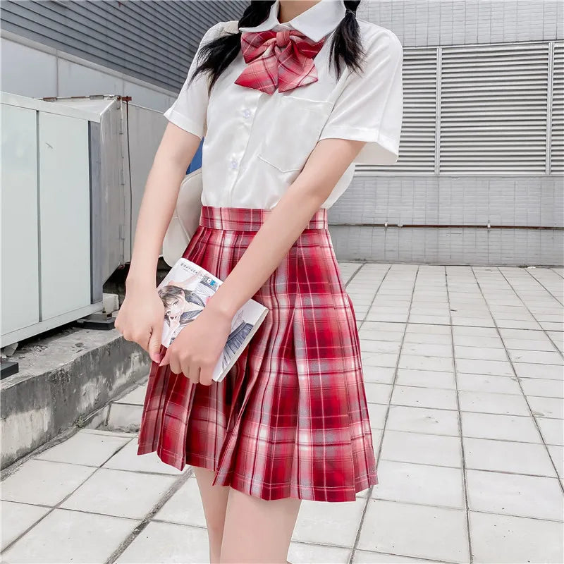 Japanese Bow Tie Skirt Set Student Pleated Skirt Jk Uniform Korean School Sexy Girl Preppy Style Seifuku Japanese School Uniform