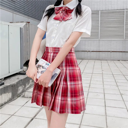 Japanese Bow Tie Skirt Set Student Pleated Skirt Jk Uniform Korean School Sexy Girl Preppy Style Seifuku Japanese School Uniform