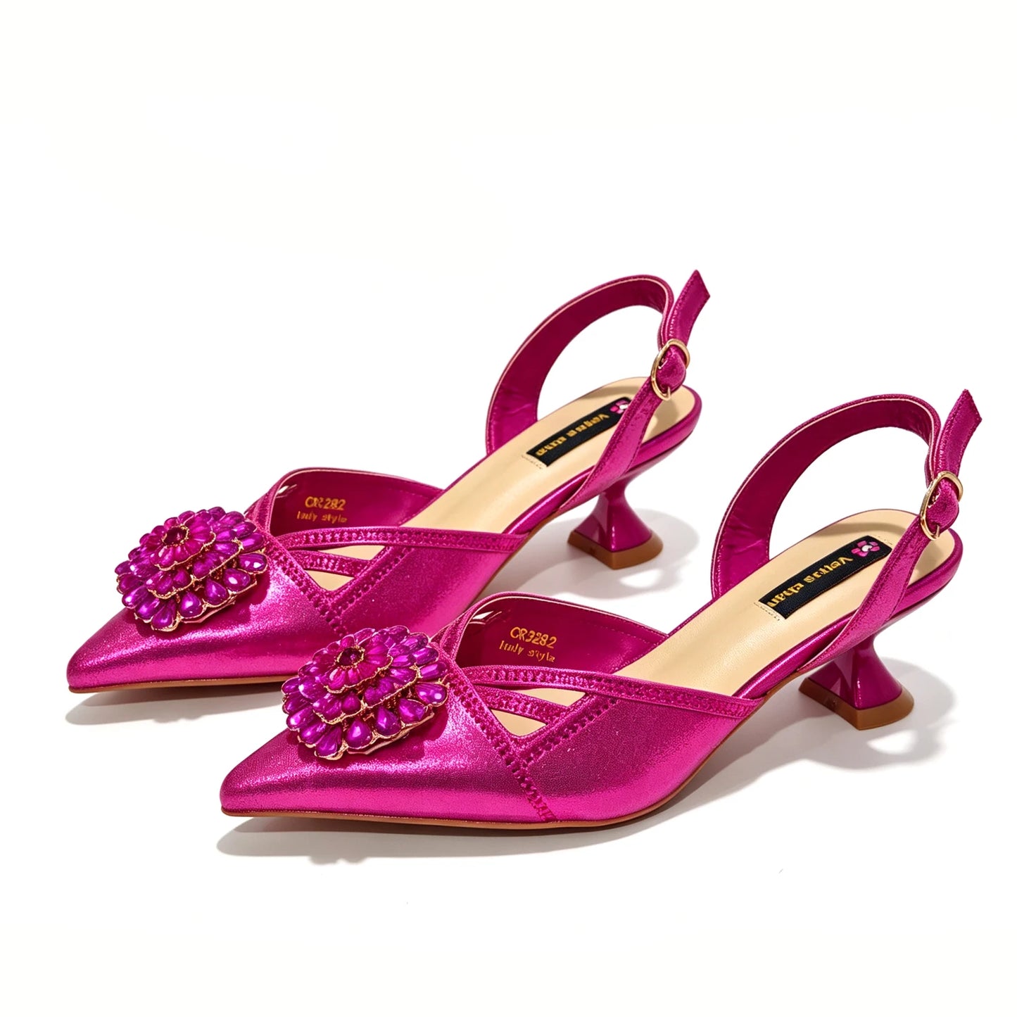 New Shoes and Bags Matching Set Nigerian Women Heel Party for Women green Colour Italian Design Wedding INS Design