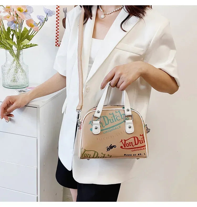 Women Bag Y2K Luxury Designer Handbag Shopping Crossbody Graffiti Purses PU Leather Shoulder Bags for Women