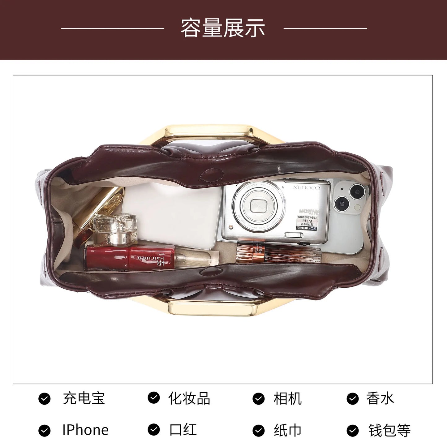 Cross-border New Soft Leather Cloud Bag Niche Pleated Luxury Dinner  Versatile Women Underarm Shoulder Crossbody Daily Handbag