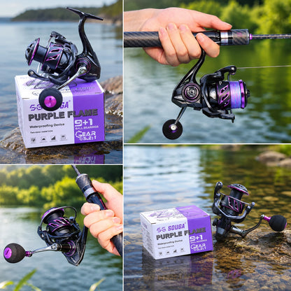Sougayilang Spinning Reel 1000-4000 Serie 9+1BB 5.2:1 Gear Ratio CNC Aluminum Spool Waterproof Saltwater Freshwater Fishing Reel