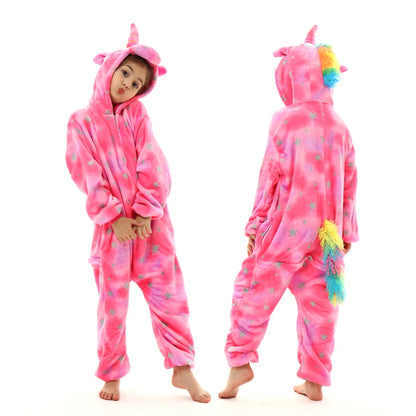 Adults Animal Cosplay Pajamas Flannel Onesies Costume Jumpsuit Pajamas Hooded Sleepwear Halloween One Piece for Performing