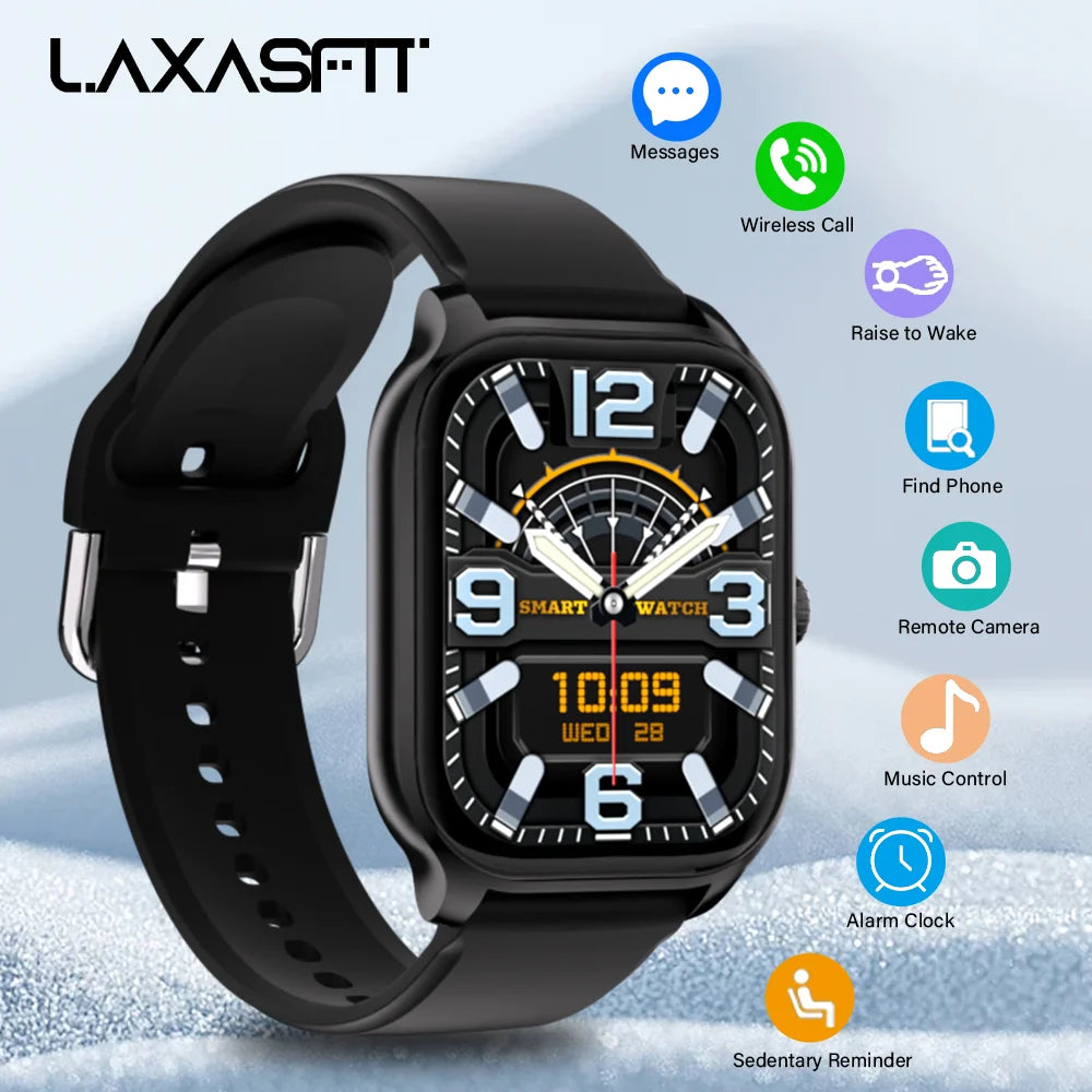LAXASFIT H9 Smart Watch Men Women Sports Fitness Tracker 2.01 inch HD Screen Bluetooth Talking Smart Watch For Android IOS