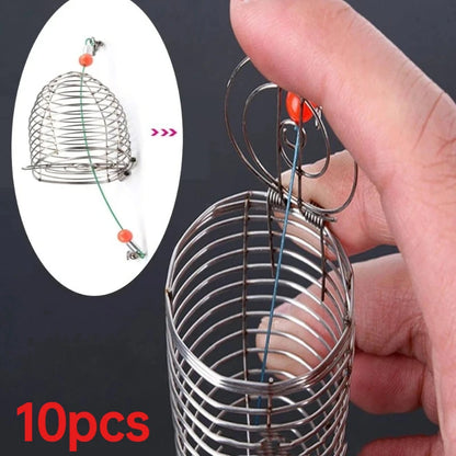 10Pcs Carp Fishing Bait Trap Cage Feeder Basket Holder Coarse Lure Feeder Carp Fishing Tackle Kit