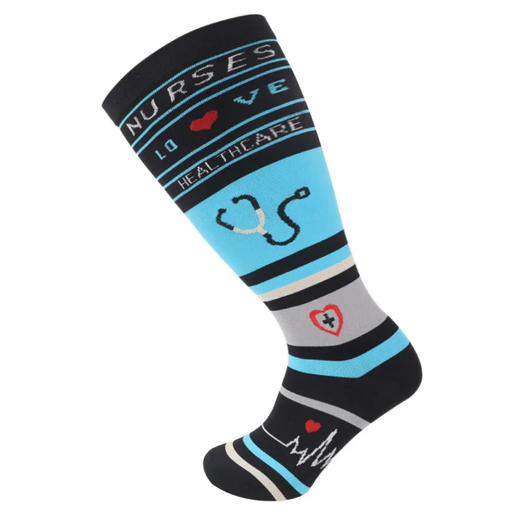 1Pair Plus Size 2XL-7XL New Compression Socks Unisex Wide Calf Knee High Compression Stockings Support for Circulation Nurses