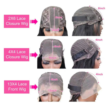 Water Wave 13x4 Lace Front Human Hair Wig Short Bob Wig For Women 4x4 5x5 HD Lace Closure Wigs Curly Human Hair Wig 200% Density