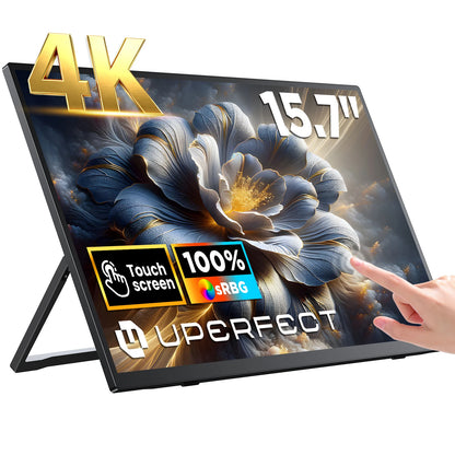 UPERFECT 4K Portable Monitor Touchscreen 15.6 Inch USB-C HDR Second Screen for Laptop PS5 Switch Plug & Play External Display
