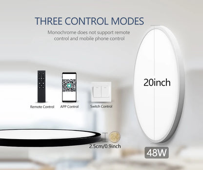 50CM Large Ceiling Lamp Smart APP/Remote Control Dimmable for Bedroom 48W Ceiling Lights AC 110/220V LED Lights for Living Room