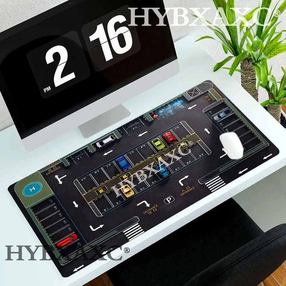 HYBXAXC Parking Lot Design Large gaming mouse pad Advanced desk mats rubber base Durable washable HD print oblong keyboard mat