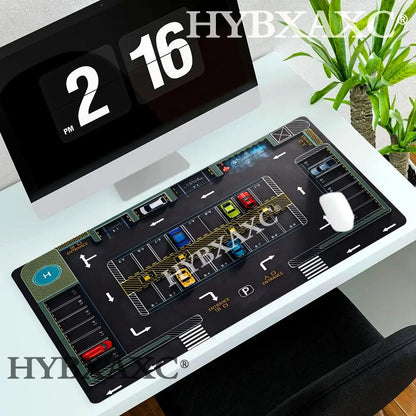 HYBXAXC Parking Lot Design Large gaming mouse pad Advanced desk mats rubber base Durable washable HD print oblong keyboard mat