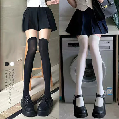 1/2pairs Sweet Over Knee Long Socks Women Girs Sexy Nylon Calf Socks Thigh High Stockings Legging JK Lolita Cosplay Tights