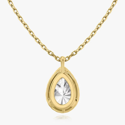 RAPRGOLD GRA Certified 7x10.5mm 2.5CT Pear Cut Moissanite Fashion Drop Pendant Necklaces for Women Chains Fine Neck Jewelry Gift