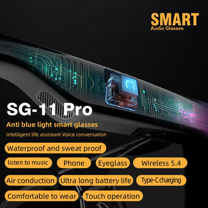 High-quality Sunglasses Smart Glasses With Earphones Bluetooth Music Outdoor Cycling UV protection Women's Glasses Men