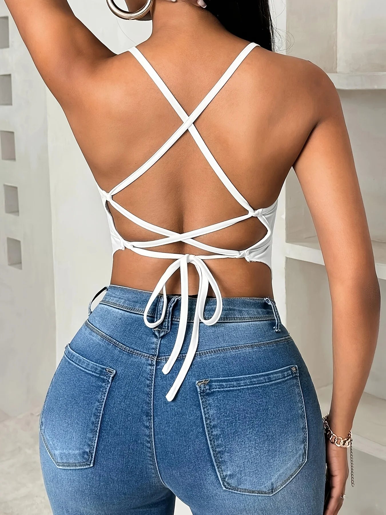 White Women's oversized woven vest women's oversized woven vest casual loose vest suitable for summer wear White