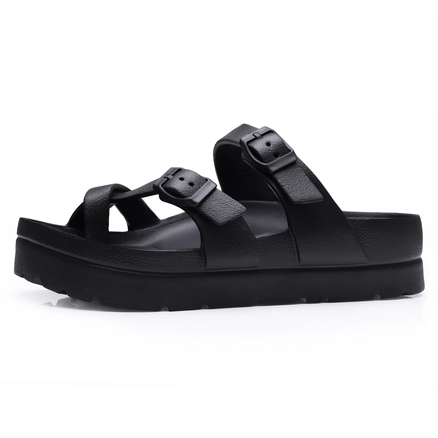 Shevalues Casual Women's Sandals With Arch Support Anti-slip Fashion New Slides Soft Sole Beach Slippers With Adjustable Buckle