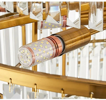 Modern Luxury Crystal Chandelier Gold Ceiling Pendant Lights for Living Room Chandeliers Villa Kitchen Decoration Round Lamp