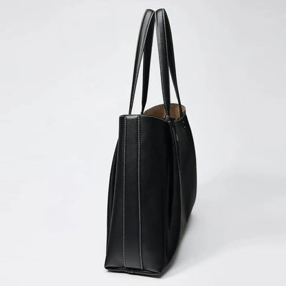 CLIP TOTE BAG, Women's Fashion Luxury Handbag Design, Pure Color Contracted and Single Shoulder Bag, Senior PU Leather Handbags
