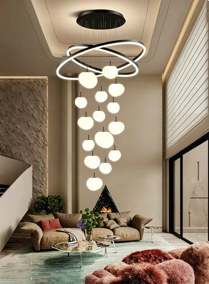 Modern Home Decor LED Lights Pendant Light Lamps for Staircase Chandeliers for Living Room Hanging Light Indoor Lighting