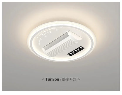 Modern LED Leaf Free Ceiling Fan 6-speed Ceiling Light Remote Control Living Room Bedroom Children's Room Fan Light Home Lightin