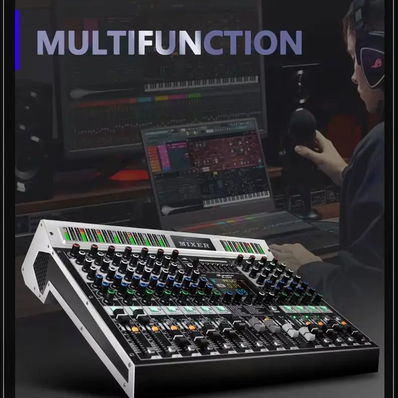 FUHAM RI808/RI1208 4x8/4x12 Audio Mixer with Phono Jacks for PA Systems - Professional Sound Mixing Equipment