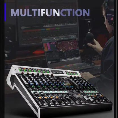 FUHAM RI808/RI1208 4x8/4x12 Audio Mixer with Phono Jacks for PA Systems - Professional Sound Mixing Equipment