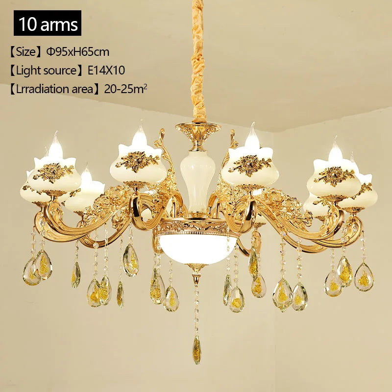 Nordic Luxury Gold Crystal LED Ceiling Chandelier LOFT Villa Lustre LED Pendant Lamp Living Room Hotel Hall Decor Hanging Lamps