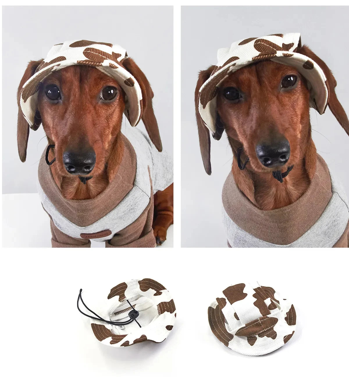 Wiener Dogs Sunscreen Hat Outdoor Hat Ear Holes Adjustable Cap for Badger Dogs Breathable Cool Hat for Small Media Dogs