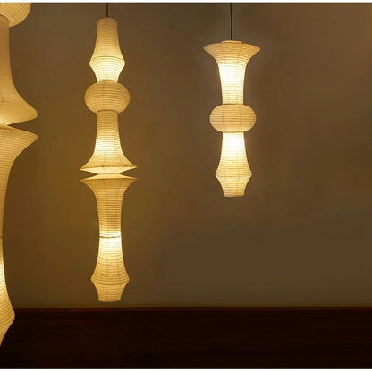 Nordic Wabi Sabi Wind Rice Paper Led Pendant Lights Living Room Bedroom Bedside Lamp Duplex Loft Clothing Store Decor Chandelier