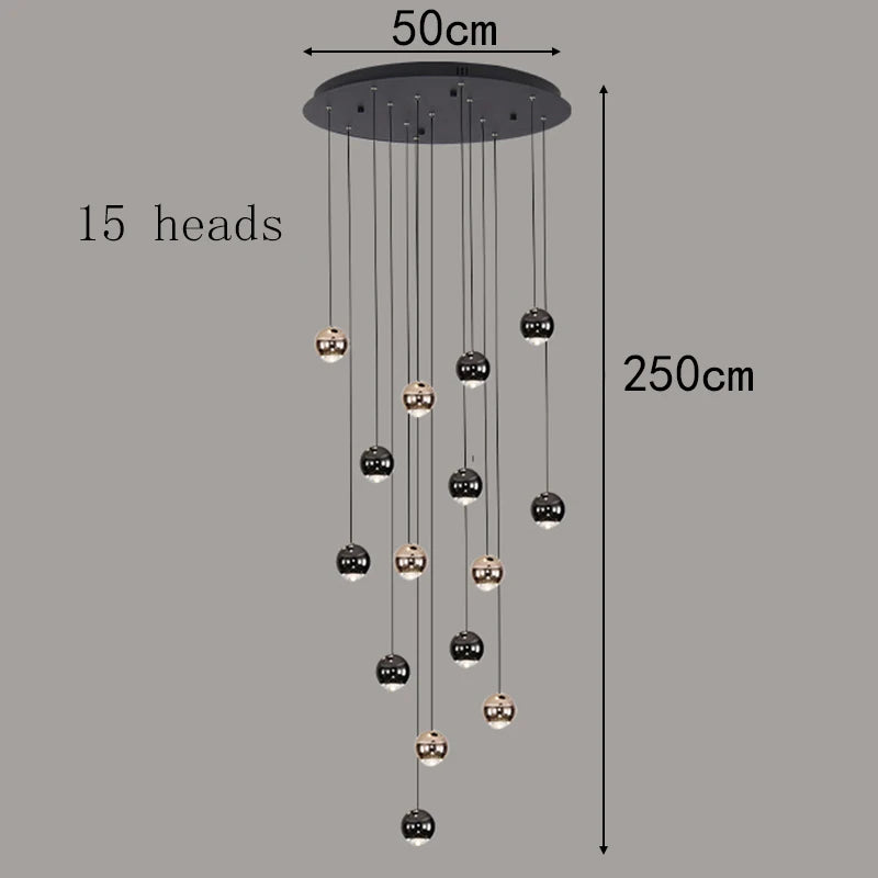 Modern Crystal stair chandelier lights indoor lighting Ceiling lamp hanging light led Chandeliers for living room indoor lightin