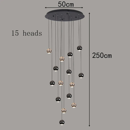 Modern Crystal stair chandelier lights indoor lighting Ceiling lamp hanging light led Chandeliers for living room indoor lightin