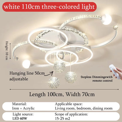 Minimalist LED ceiling lamp personalized creative ring ring living room lamp gold atmosphere bedroom study lamps and lanterns