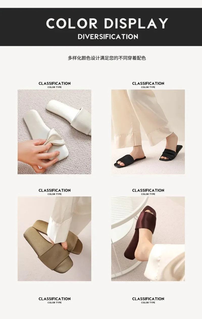 Summer New Women Shoes Premium Feel Flat Bottom Slippers for Woman Elegant Outdoors Slippers Luxury Designer Shoes Zapatos Mujer