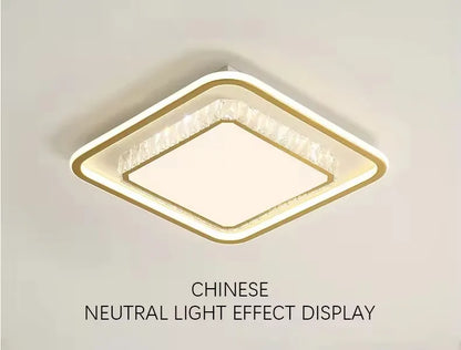 Luxury Living Room Lights Lustre Home Decoration LED Ceiling Lamp Modern Square Acrylic Gold Hall Bedroom Dining Room Fixtures