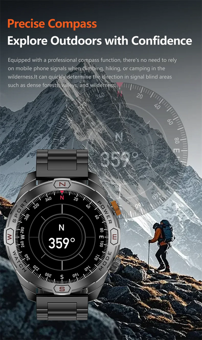ChiBear Genuine Military Smart Watch Men: 1200 mAh Battery Compass GPS Sports Outdoor Watch Bluetooth Call Smartwatch 2026 New