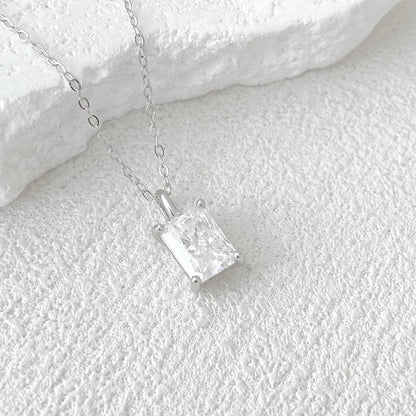 NeeTim 1ct 2ct 3ct 4ct Radiant Cut D VVS1 Moissanite Necklace for Women with Gold Plated Jewelry Sterling Silver 925 Pendant